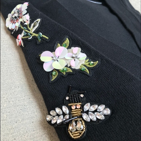 Ann Taylor Factory Sweaters - ANN TAYLOR FACTORY Floral Embroidered Cardigan Med